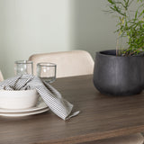 Andy jídelní stůl 180*75 - přírodní / přírodní MDF + noční jídelní židle - tmavý ořech / mocca / hnědá látka _4