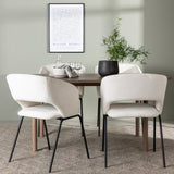 Andy jídelní stůl 180*75 – přírodní / přírodní MDF + denní jídelní židle – matná černá / bílé prádlo _4