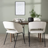 Andy jídelní stůl 180*75 – přírodní / přírodní MDF + denní jídelní židle – matná černá / bílé prádlo _4