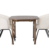 Andy jídelní stůl 180*75 – přírodní / přírodní MDF + denní jídelní židle – matná černá / bílé prádlo _4