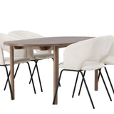 Andy jídelní stůl 180*75 – přírodní / přírodní MDF + denní jídelní židle – matná černá / bílé prádlo _4