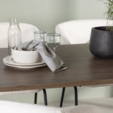 Andy jídelní stůl 180*75 – přírodní / přírodní MDF + denní jídelní židle – matná černá / bílé prádlo _4