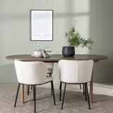 Andy jídelní stůl 180*75 - přírodní / přírodní MDF + jídelní židle Edina - černá / bílá Boucle _4