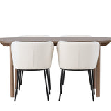 Andy jídelní stůl 180*75 - přírodní / přírodní MDF + jídelní židle Edina - černá / bílá Boucle _4