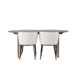 Andy jídelní stůl 180*75 - přírodní / přírodní MDF + jídelní židle Edina - černá / bílá Boucle _4