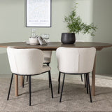 Andy jídelní stůl 180*75 - přírodní / přírodní MDF + jídelní židle Edina - černá / bílá Boucle _4