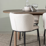 Andy jídelní stůl 180*75 - přírodní / přírodní MDF + jídelní židle Edina - černá / bílá Boucle _4