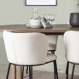 Andy jídelní stůl 180*75 - přírodní / přírodní MDF + jídelní židle Edina - černá / bílá Boucle _4