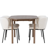 Andy jídelní stůl 180*75 - přírodní / přírodní MDF + jídelní židle Edina - černá / bílá Boucle _4