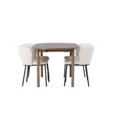 Andy jídelní stůl 180*75 - přírodní / přírodní MDF + jídelní židle Edina - černá / bílá Boucle _4