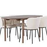 Andy jídelní stůl 180*75 - přírodní / přírodní MDF + jídelní židle Edina - černá / bílá Boucle _4