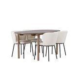 Andy jídelní stůl 180*75 - přírodní / přírodní MDF + jídelní židle Edina - černá / bílá Boucle _4