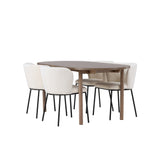 Andy jídelní stůl 180*75 - přírodní / přírodní MDF + jídelní židle Edina - černá / bílá Boucle _4