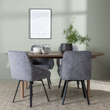 Andy jídelní stůl 180*75 - přírodní / přírodní MDF + Rosie jídelní židle - černá / tmavě šedá látka _4