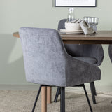 Andy jídelní stůl 180*75 - přírodní / přírodní MDF + Rosie jídelní židle - černá / tmavě šedá látka _4