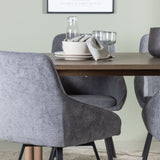 Andy jídelní stůl 180*75 - přírodní / přírodní MDF + Rosie jídelní židle - černá / tmavě šedá látka _4