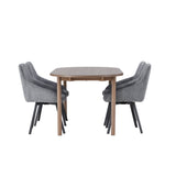 Andy jídelní stůl 180*75 - přírodní / přírodní MDF + Rosie jídelní židle - černá / tmavě šedá látka _4