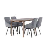 Andy jídelní stůl 180*75 - přírodní / přírodní MDF + Rosie jídelní židle - černá / tmavě šedá látka _4