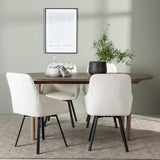 Andy jídelní stůl 180*75 – přírodní / přírodní MDF + Rosie jídelní židle – černá / béžová látka _4