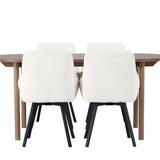 Andy jídelní stůl 180*75 – přírodní / přírodní MDF + Rosie jídelní židle – černá / béžová látka _4