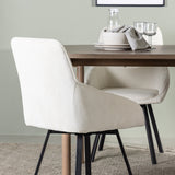 Andy jídelní stůl 180*75 – přírodní / přírodní MDF + Rosie jídelní židle – černá / béžová látka _4