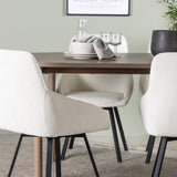 Andy jídelní stůl 180*75 – přírodní / přírodní MDF + Rosie jídelní židle – černá / béžová látka _4