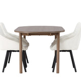 Andy jídelní stůl 180*75 – přírodní / přírodní MDF + Rosie jídelní židle – černá / béžová látka _4