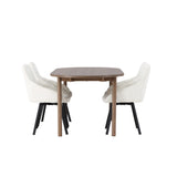 Andy jídelní stůl 180*75 – přírodní / přírodní MDF + Rosie jídelní židle – černá / béžová látka _4