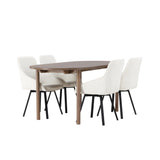 Andy jídelní stůl 180*75 – přírodní / přírodní MDF + Rosie jídelní židle – černá / béžová látka _4