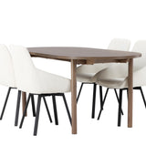 Andy jídelní stůl 180*75 – přírodní / přírodní MDF + Rosie jídelní židle – černá / béžová látka _4