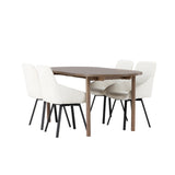 Andy jídelní stůl 180*75 – přírodní / přírodní MDF + Rosie jídelní židle – černá / béžová látka _4