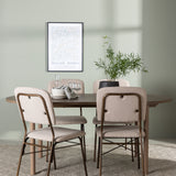 Andy Jídelní stůl 180*75 - Přírodní / Přírodní MDF + Jídelní židle Seda - Matná hnědá / Béžová látka _4