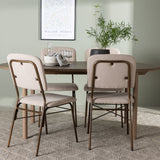 Andy Jídelní stůl 180*75 - Přírodní / Přírodní MDF + Jídelní židle Seda - Matná hnědá / Béžová látka _4