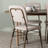 Andy Jídelní stůl 180*75 - Přírodní / Přírodní MDF + Jídelní židle Seda - Matná hnědá / Béžová látka _4