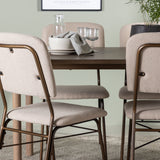 Andy Jídelní stůl 180*75 - Přírodní / Přírodní MDF + Jídelní židle Seda - Matná hnědá / Béžová látka _4