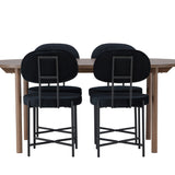 Andy jídelní stůl 180*75 - přírodní / přírodní MDF + jídelní židle Stella - černá / černý samet _4