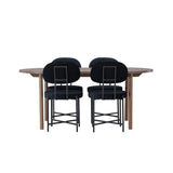 Andy jídelní stůl 180*75 - přírodní / přírodní MDF + jídelní židle Stella - černá / černý samet _4