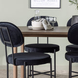 Andy jídelní stůl 180*75 - přírodní / přírodní MDF + jídelní židle Stella - černá / černý samet _4