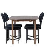 Andy jídelní stůl 180*75 - přírodní / přírodní MDF + jídelní židle Stella - černá / černý samet _4