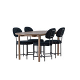 Andy jídelní stůl 180*75 - přírodní / přírodní MDF + jídelní židle Stella - černá / černý samet _4