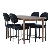 Andy jídelní stůl 180*75 - přírodní / přírodní MDF + jídelní židle Stella - černá / černý samet _4