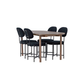 Andy jídelní stůl 180*75 - přírodní / přírodní MDF + jídelní židle Stella - černá / černý samet _4