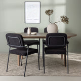 Andy jídelní stůl 180*75 – přírodní / přírodní MDF + jídelní židle Yesterday – černá / černá Boucle _4