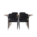 Andy jídelní stůl 180*75 – přírodní / přírodní MDF + jídelní židle Yesterday – černá / černá Boucle _4