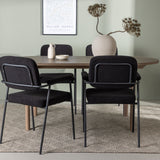 Andy jídelní stůl 180*75 – přírodní / přírodní MDF + jídelní židle Yesterday – černá / černá Boucle _4