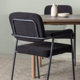 Andy jídelní stůl 180*75 – přírodní / přírodní MDF + jídelní židle Yesterday – černá / černá Boucle _4