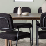 Andy jídelní stůl 180*75 – přírodní / přírodní MDF + jídelní židle Yesterday – černá / černá Boucle _4