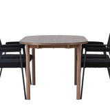 Andy jídelní stůl 180*75 – přírodní / přírodní MDF + jídelní židle Yesterday – černá / černá Boucle _4