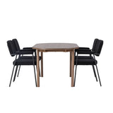 Andy jídelní stůl 180*75 – přírodní / přírodní MDF + jídelní židle Yesterday – černá / černá Boucle _4