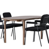 Andy jídelní stůl 180*75 – přírodní / přírodní MDF + jídelní židle Yesterday – černá / černá Boucle _4